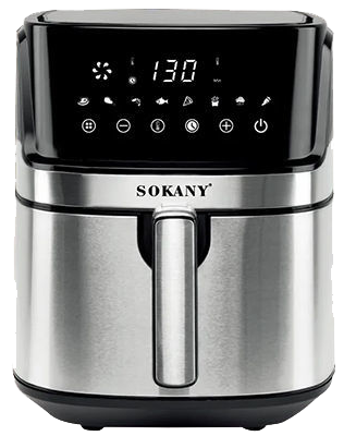 قلاية هوائية سوكاني، 1800 وات، 8 لتر، شاشة ديجيتال، خاصية واي فاي، فضي، SK-8042