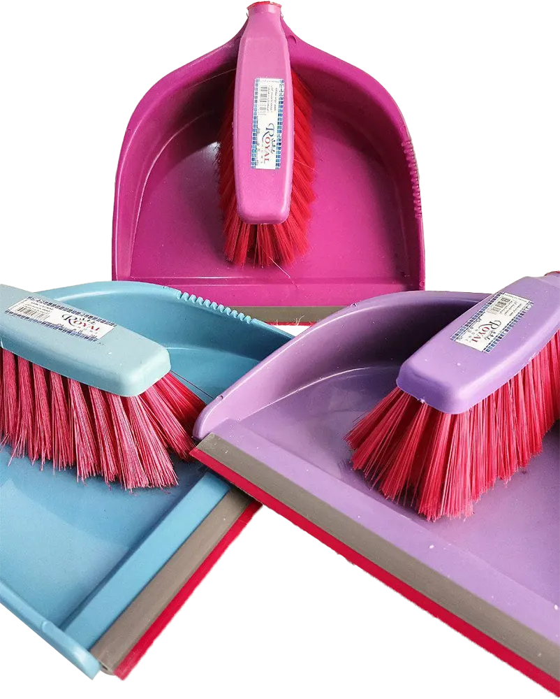 Royal Home 2-piece plastic cleaning set (hand brush + dustpan), multiple colors