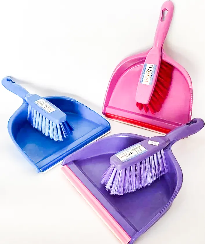 Royal Home 2-piece plastic cleaning set (hand brush + dustpan), multiple colors