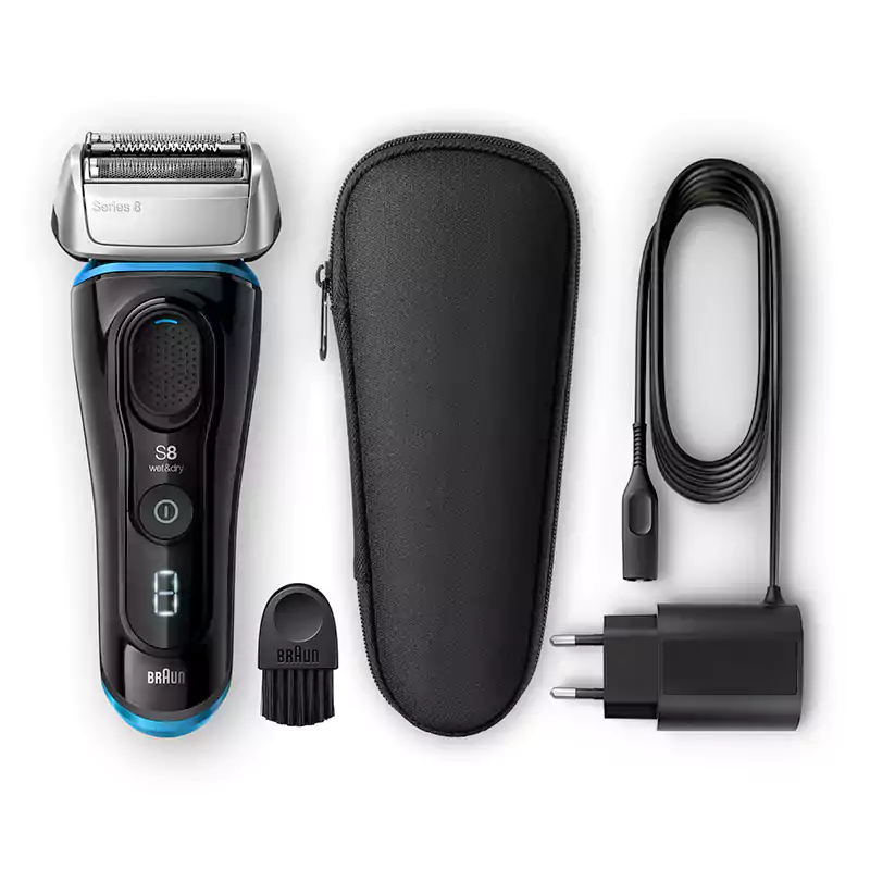 ماكينة حلاقة كهربائية للرجال براون، Series 8، استخدام جاف ورطب، أسود وأزرق، 8325s