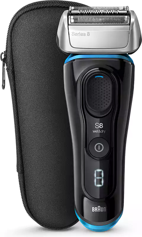 Braun Electric Hair Clipper for men, Series 8, for dry & wet use, Black×Blue, 8325s