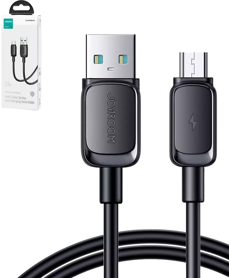 Joyroom Fast Charging Data Cable, 2.4A, 480Mbps Data Transfer, USB-A to MICRO, 1.2m, Black, S-AM018A14