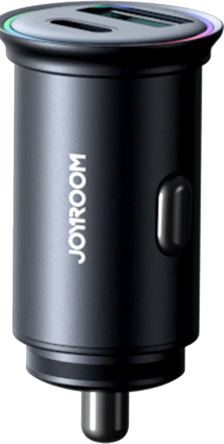 شاحن سيارة سريع صغير من جوي روم ، بقوة 60 وات ، معدني ، أسود ، JR-CCN04