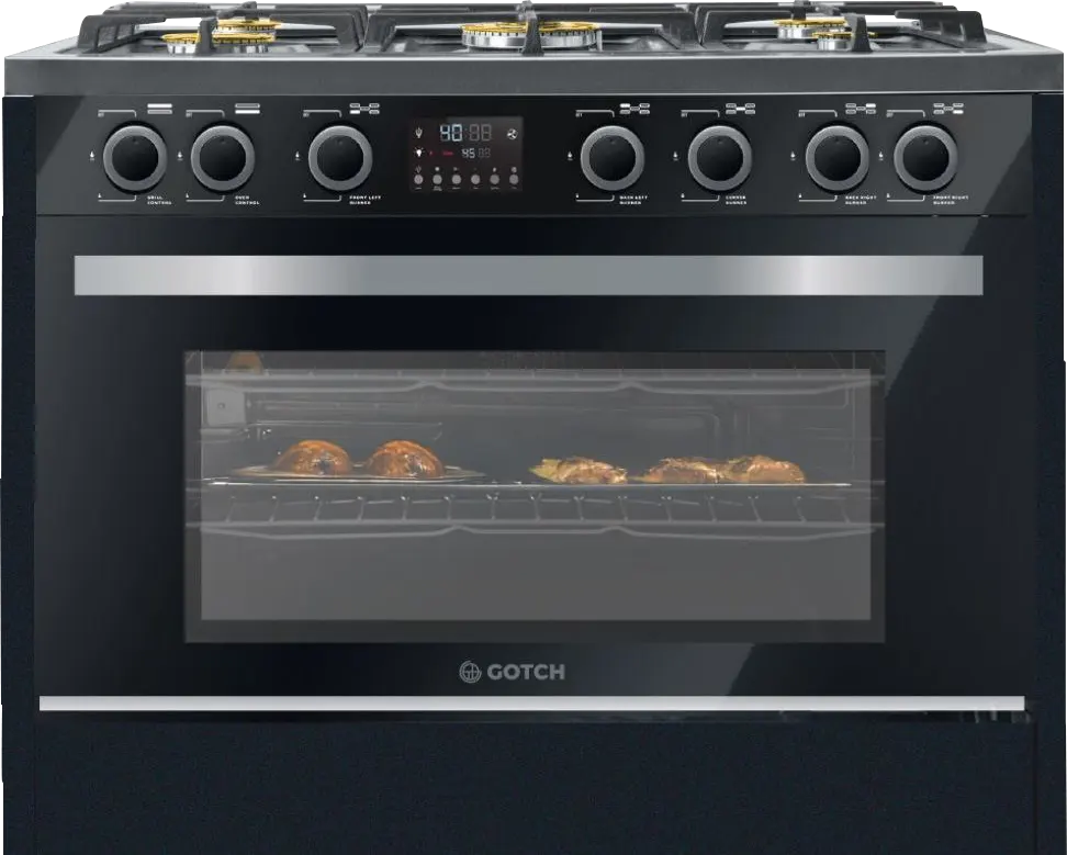 بوتاجاز جوتش 60*90 سم، 5 شعلة نحاس، أمان كامل حوامل، أواني زهر، شاشة تاتش ديجيتال، لون أسود، GOT-GC9060-TDS-B