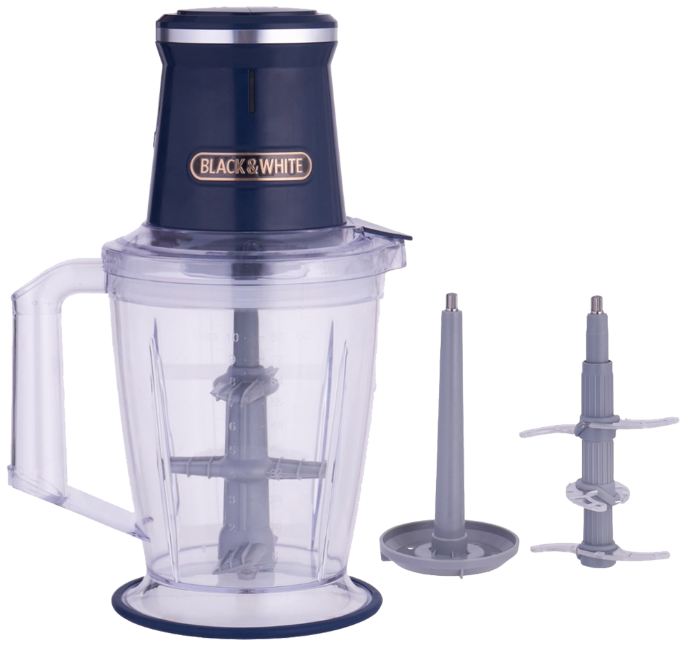 Black & White Chopper , 800 Watt , 3 Liter , 2 Jars with Garlic Peeler , Black , CH-Z730 GD