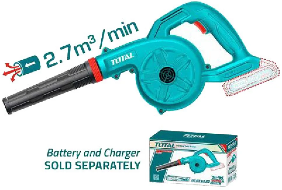 بلاور هواء من توتال تولز ، 20 فولت ، بدون بطارية  وشاحن ، أزرق ، TABLI20028