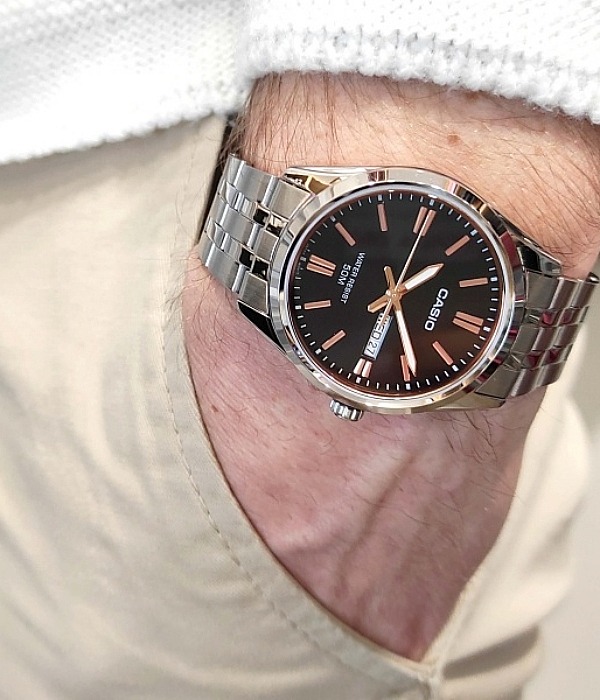 ساعة كاسيو رجالي، عقارب، سوار ستانلس ستيل، فضي، MTP.1335D.1A2VDF