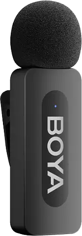 BOYA Wireless Microphone, USB Type-C, Noise Cancelling, Black, BY-V30