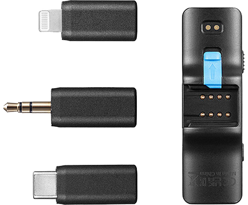 BOYA Wireless Microphone, Multi-Purpose with InterchangeaBOYA Wireless Microphone, Noise Cancelling, 100m Range, Multi-Purpose with Interchangeable Connectors, 3.5 TRS, Type-C, Lightning, Black, BOYALINK