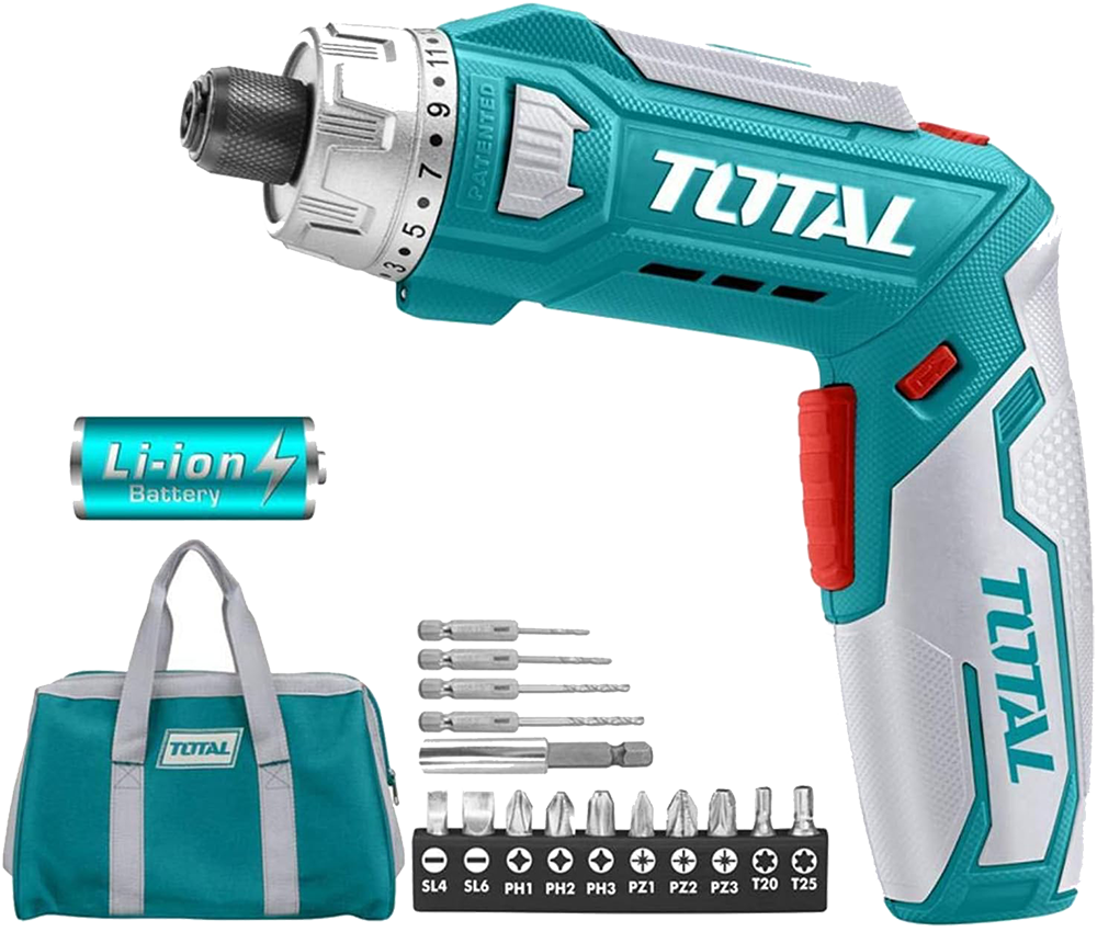 مفك كهربائي توتال ببطارية قابلة للشحن ، 8 فولت ، أزرق ، TSDLI-0802