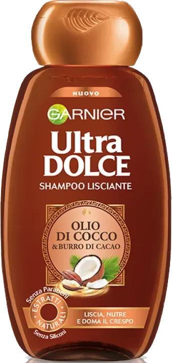 Garnier Ultra Dolce Shampoo Lisciante olio di cocco & burro di cacao, 300ML