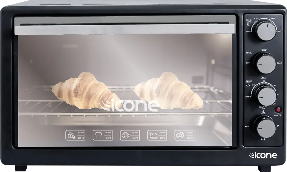 فرن كهربا ايكون، 48 لتر، بشواية، 2000 وات، أسود، ICO48CRL-B