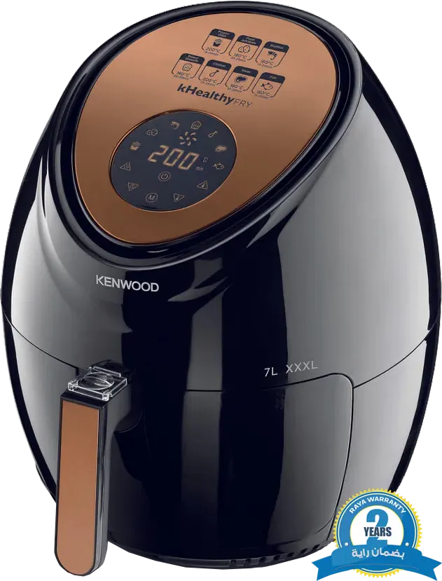 قلاية هوائية كينود، 1800 وات، 7 لتر، شاشة ديجيتال، أسود، ضمان رايه، HFP72.000BK