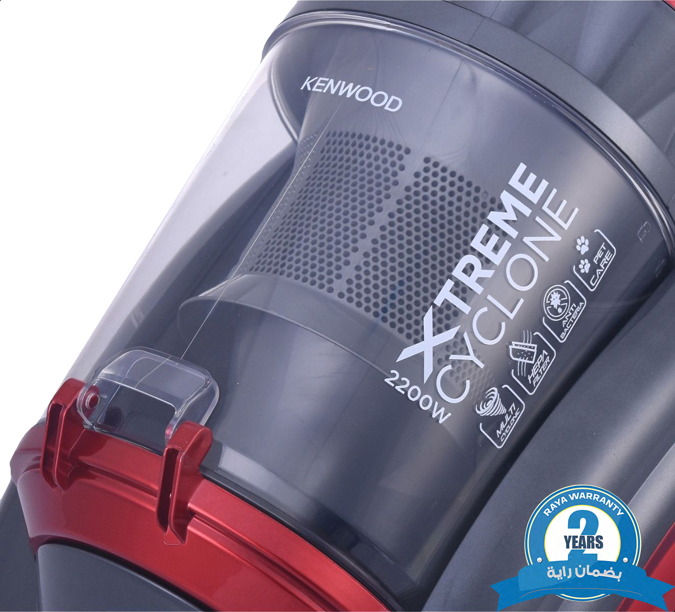 Kenwood Vacuum Cleaner, 2200 Watt, Bagless, Black*Red, VBP80.000RG (With Raya Warranty)