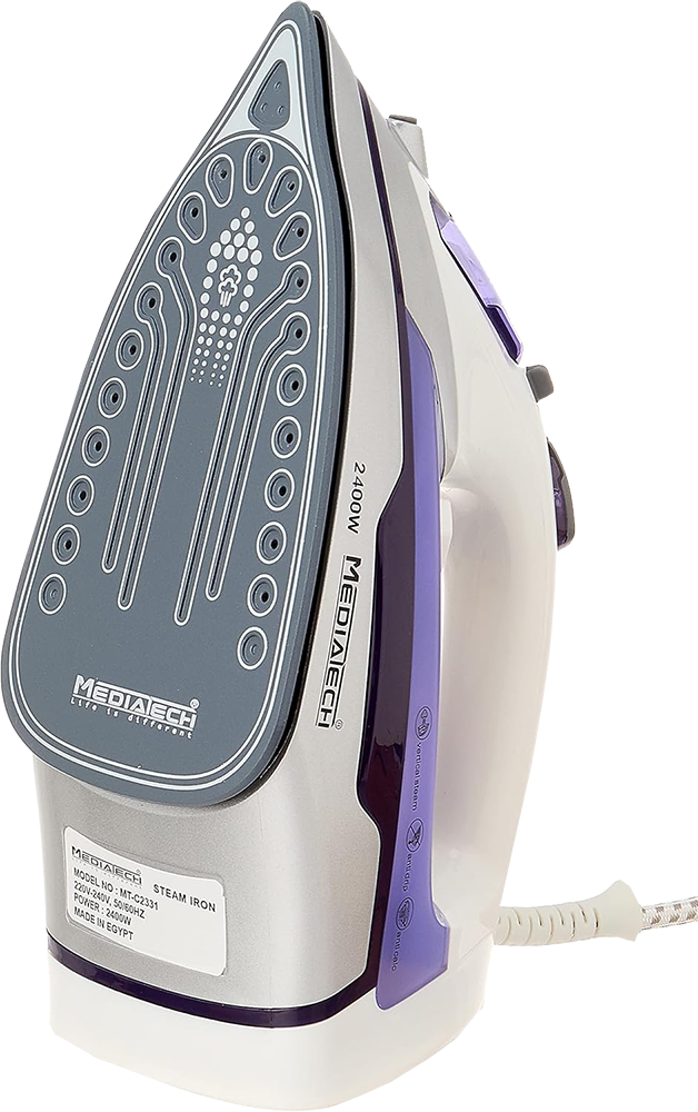 Media Tech Steam Iron , 2200 W , 250 ml , Ceramic Soleplate , White x Purple , MT-C2331