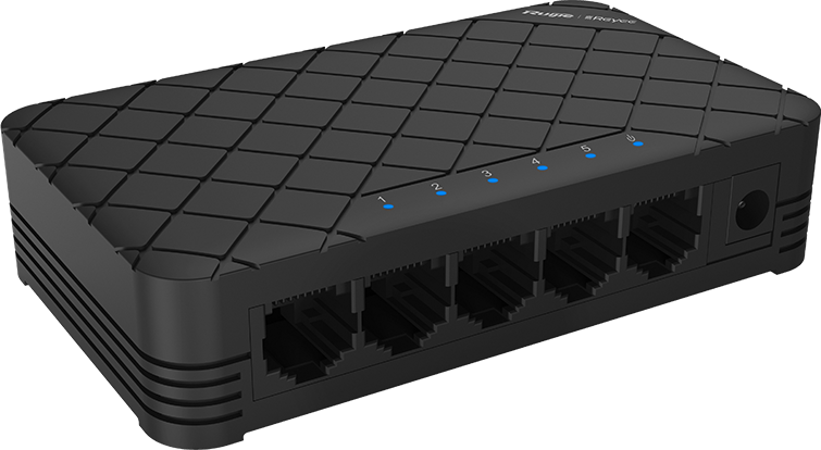 سويتش جيجابت بلاستيكي من روجي ، 5 منافذ ،  بسرعة 10-100-1000 ميجابت في الثانية ، غير مُدار ، اسود ، RG-ES05G