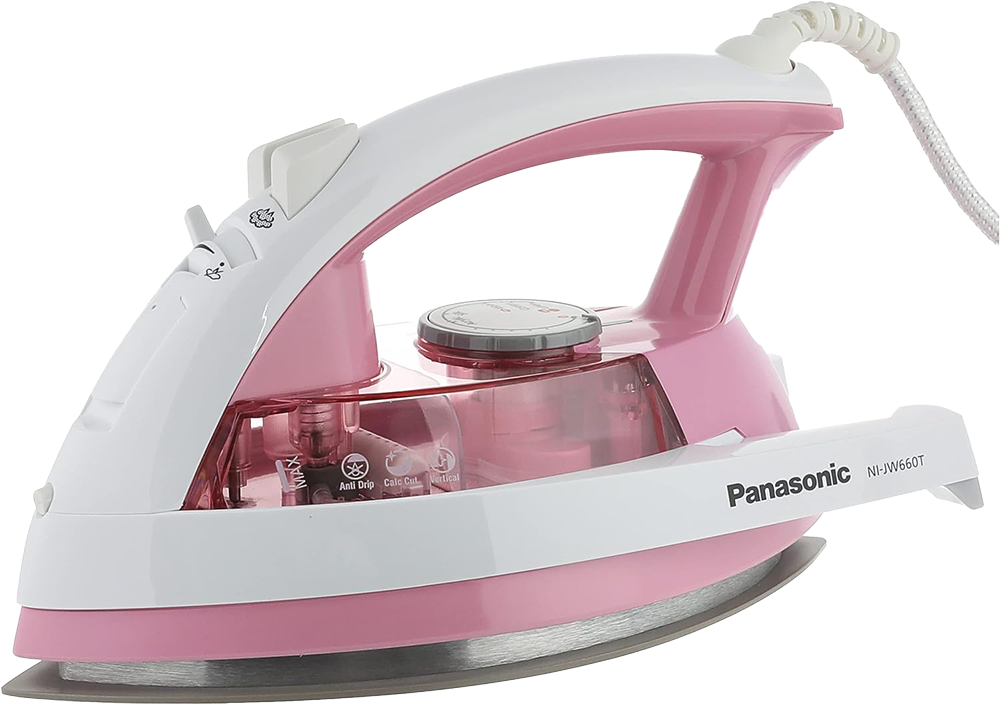 Panasonic Japanese Steam Iron, 2200 Watt , 200 ml , Non-Stick Soleplate , Pink , (1 month warranty) , NI.JW660T