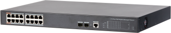 Dahua Ethernet Switch, 16 Managed PoE Ports, 16-Port 10-100-1000 Base-T, 2-Port 100-1000 Base-X, Black, DH-PFS4218-16GT-240