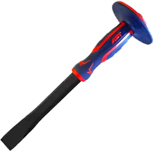 APT Cold Flat Chisel, Rubber Handle, Size 16mm*300mm, Red*Blue, AH20716300 (With Anasia Warranty)