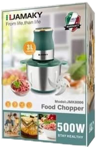 Jamaky Chopper, 500 Watt, 3 Liter, Stainless Steel, Green, JMK-8006