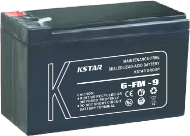 KSTAR Battery, 9Ah, 12V, for UPS, Black, 6-FM-9
