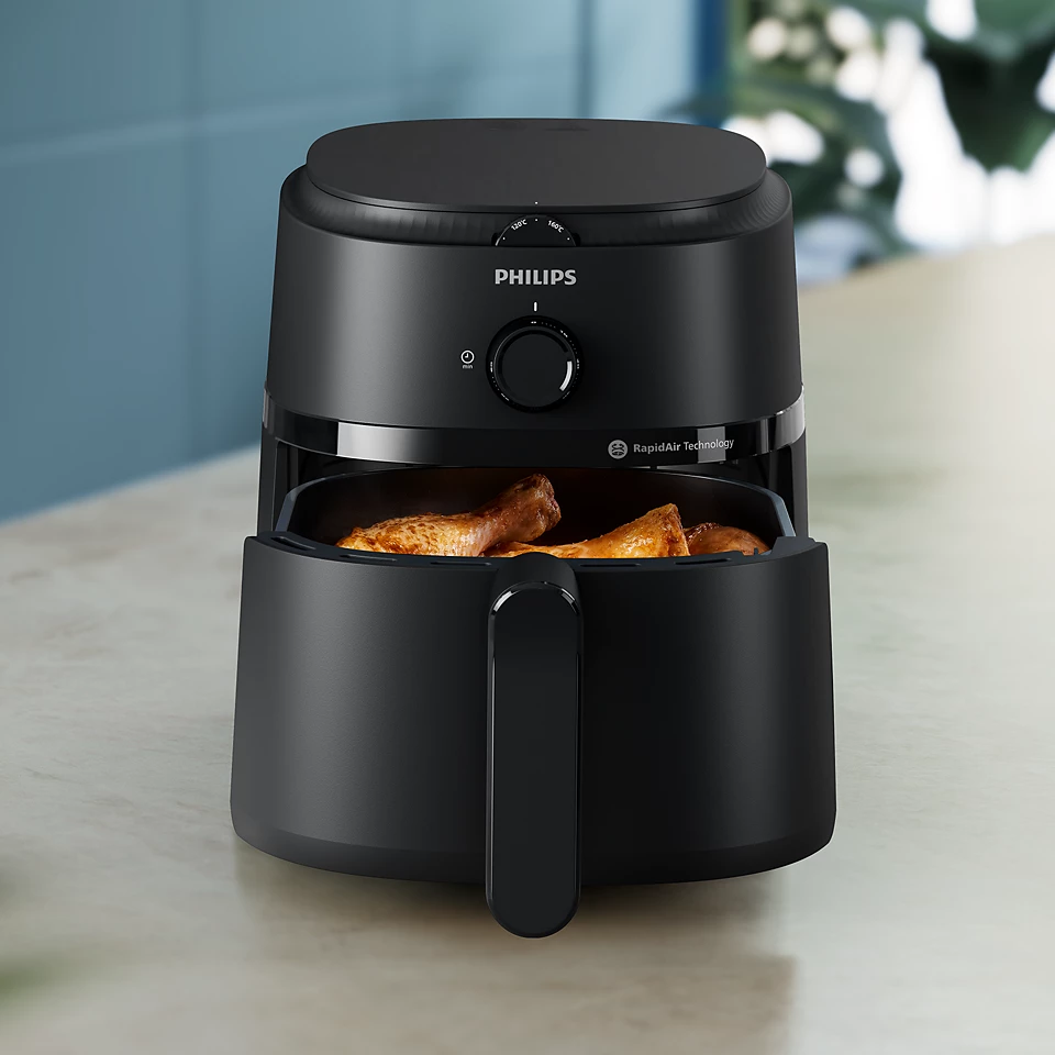 Philips Air Fryer, 1300 Watt, 4.2 Liter, Black, NA120-00, (With Raya Warranty)