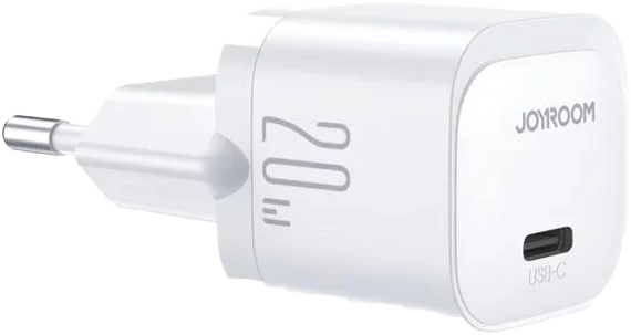 شاحن سريع  ميني PD من جوي روم ، 20 وات ،كابل بيانات من Type-C إلى Lightning ، أبيض ، JR-TCF02