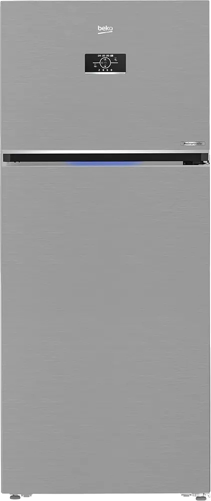 Beko No Frost Refrigerator, 406 Liters, 2 Doors, Digital Screen, Inverter, Stainless, RDNE455M20XBIDS