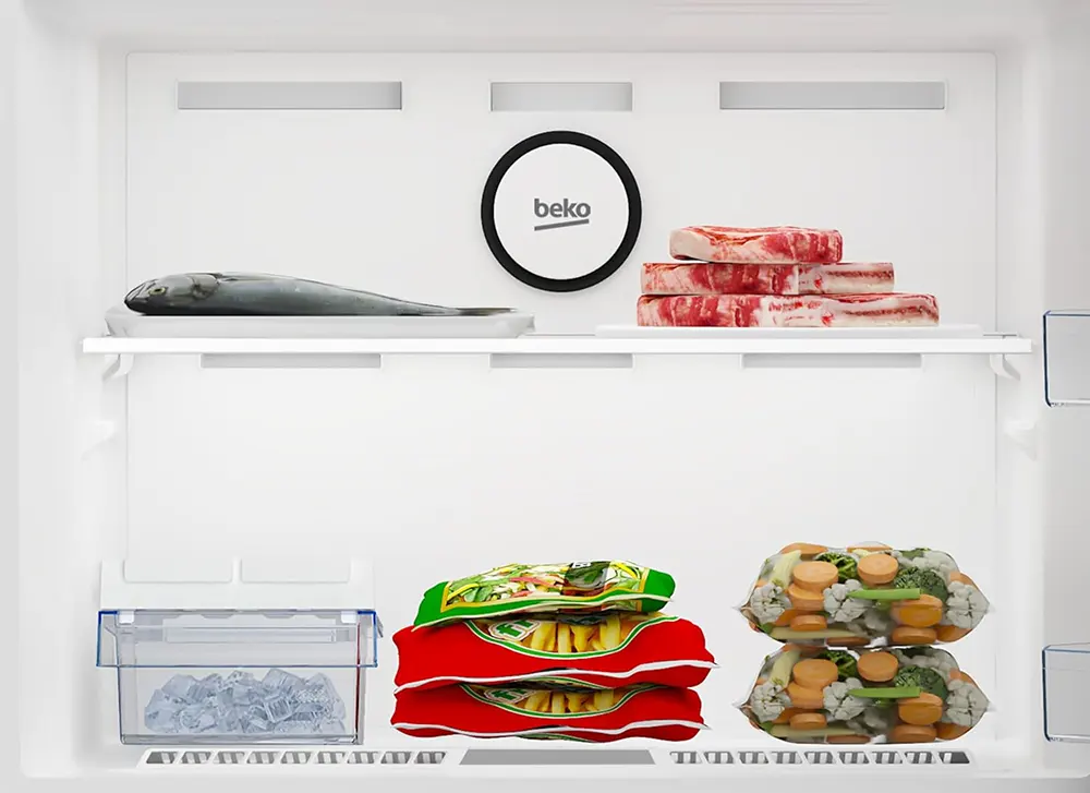 Beko No Frost Refrigerator, 406 Liters, 2 Doors, Digital Screen, Inverter, Stainless, RDNE455M20XBIDS