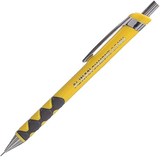 Alwan Pencil, 0.5mm, High Quality, with Rubber Metal Clip for Students, Multicolor, 1305