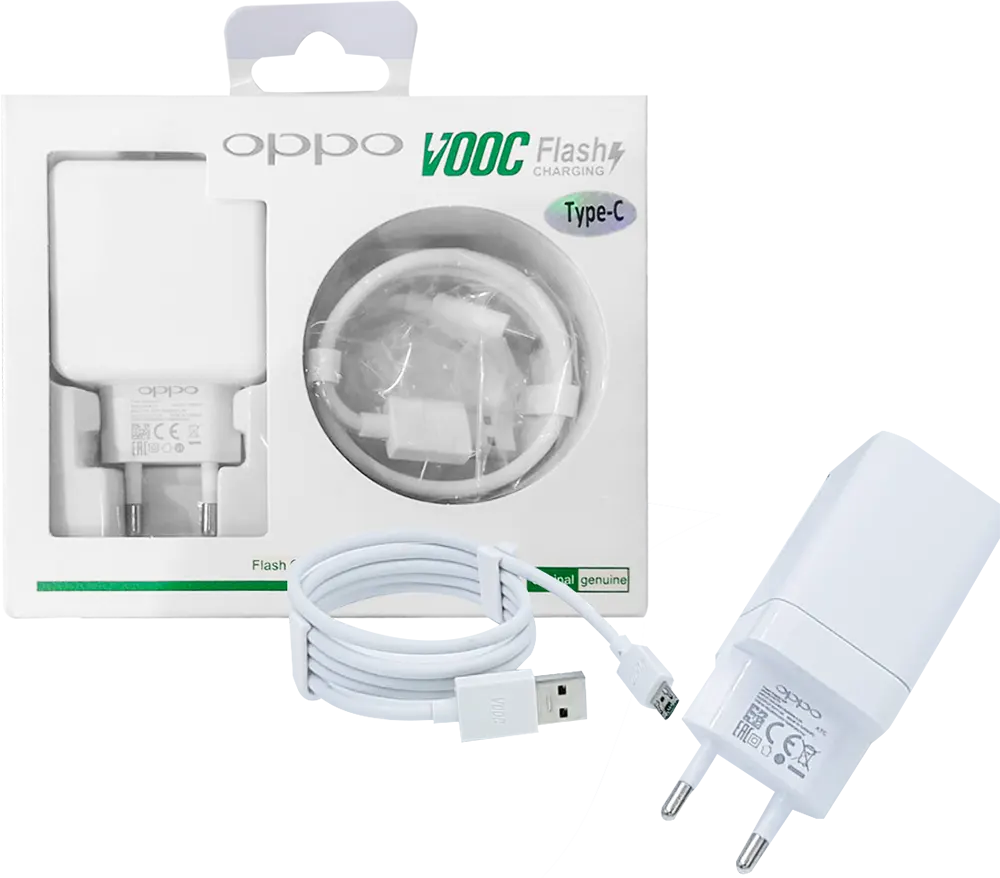 شاحن اوبو فوك فلاش، شحن سريع ، 18 وات، كابل تايب سي، لون أبيض