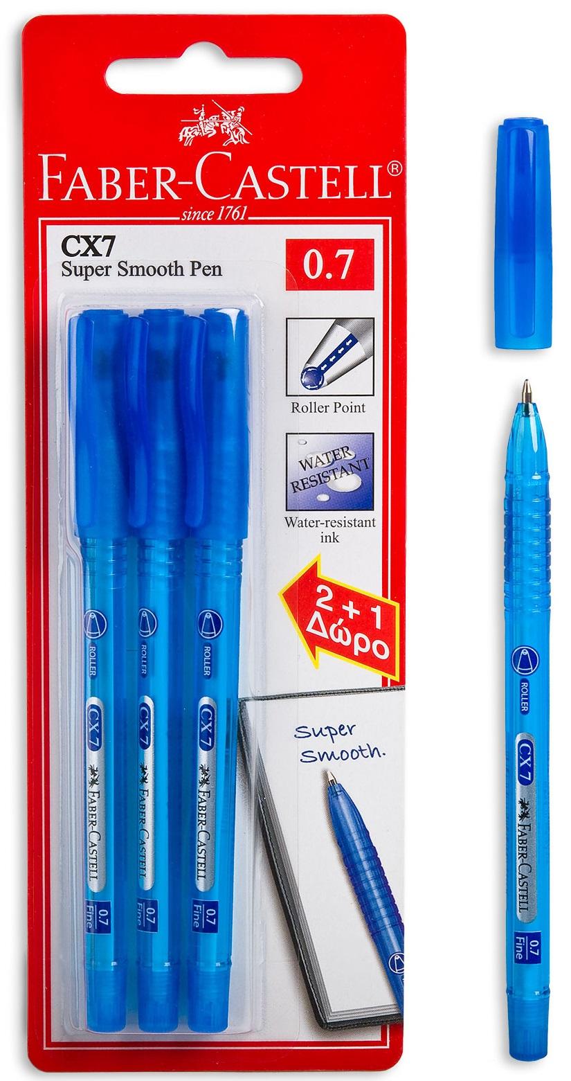 Faber Castell Cx7 Ballpoint Pen, 0.7 mm Blue writting