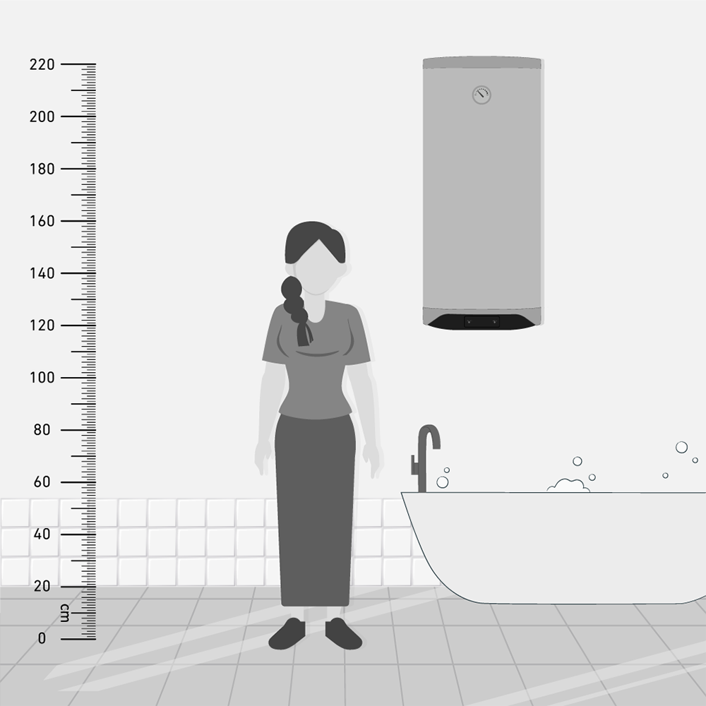 سخان مياه كهربائي تورنيدو، مينا، شاشة رقمية، 100 لتر، أبيض، TEEE-100DW