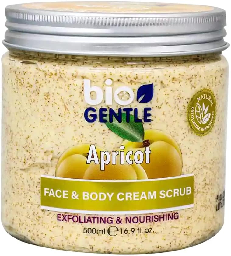 مقشر الوجه والجسم بيو جنتل بالمشمش مقشر كريمي ، 500 مل .