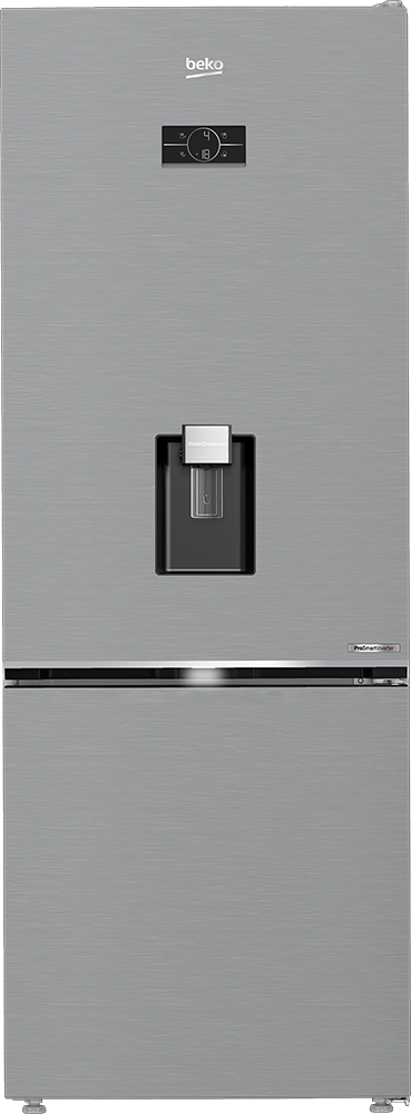 Beko No Frost Combi Refrigerator , 561 Liters , 2 Doors , Digital Display , Inverter , Dispenser , Silver, B5RCNE565HXPE