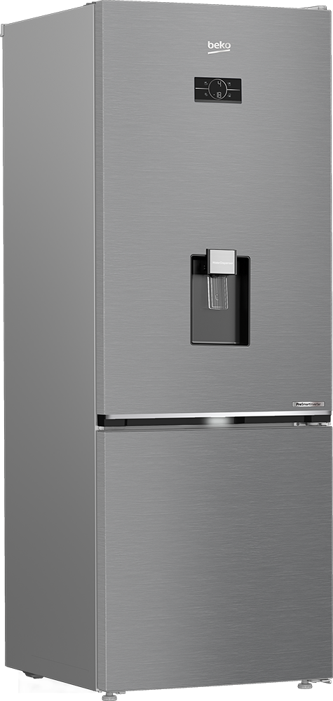 Beko No Frost Combi Refrigerator , 561 Liters , 2 Doors , Digital Display , Inverter , Dispenser , Silver, B5RCNE565HXPE