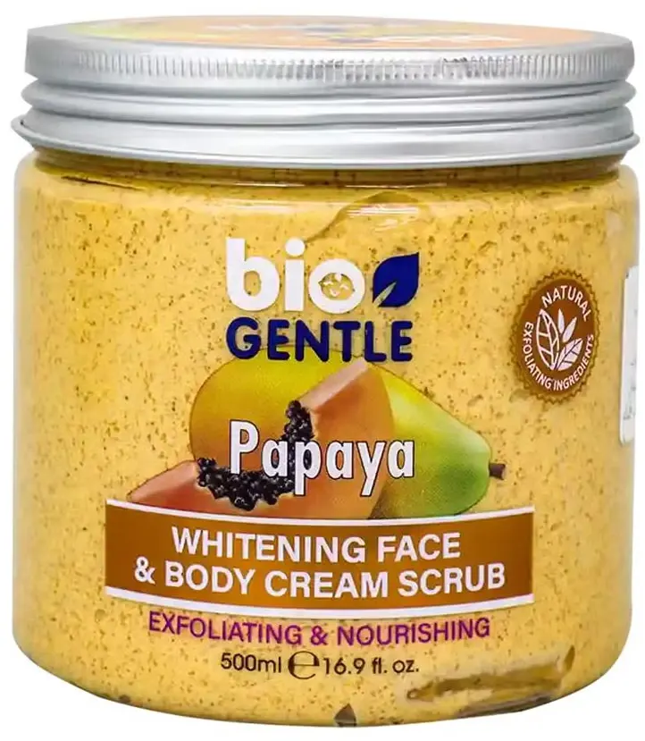 Bio Gentle Whitening Face & Body Scrub With Papaya , 500 Ml .
