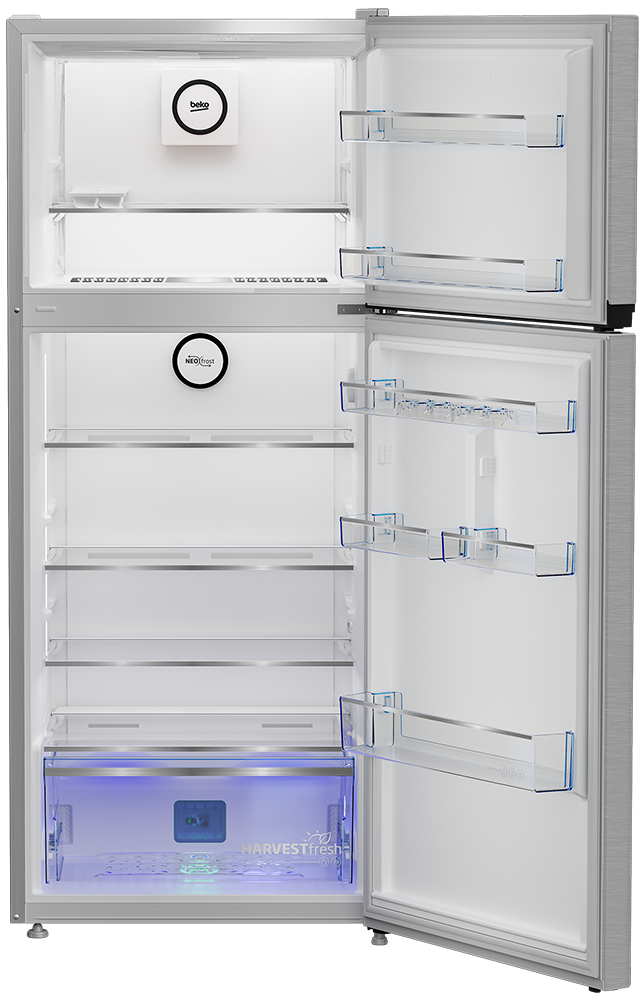 Beko No Frost Refrigerator, 367 Liters, 2 Doors, Inverter, Silver, RDNE420K02DXISEG