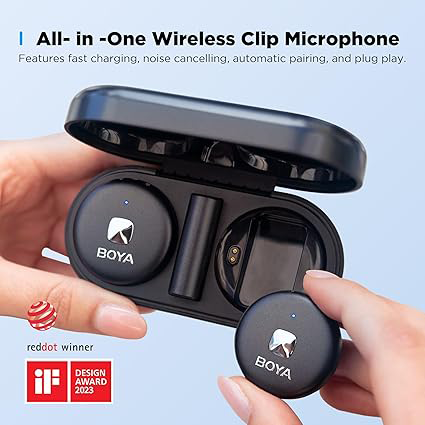 BOYA Dual Channel Wireless Microphone, TYPE-C, Black, OMIC-U