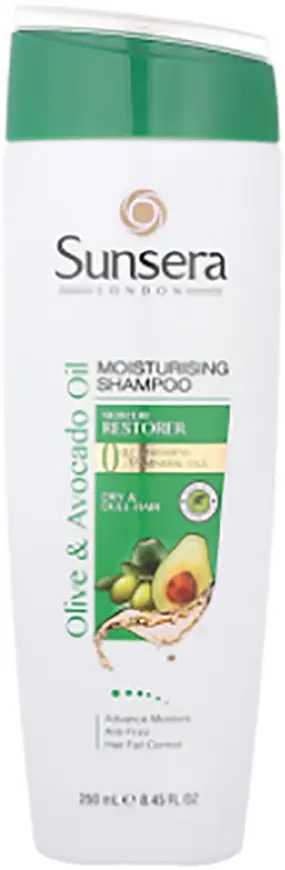 شامبو مرطب للشعر بزيت الزيتون والأفوكادو من صن سيرا، 250 مل