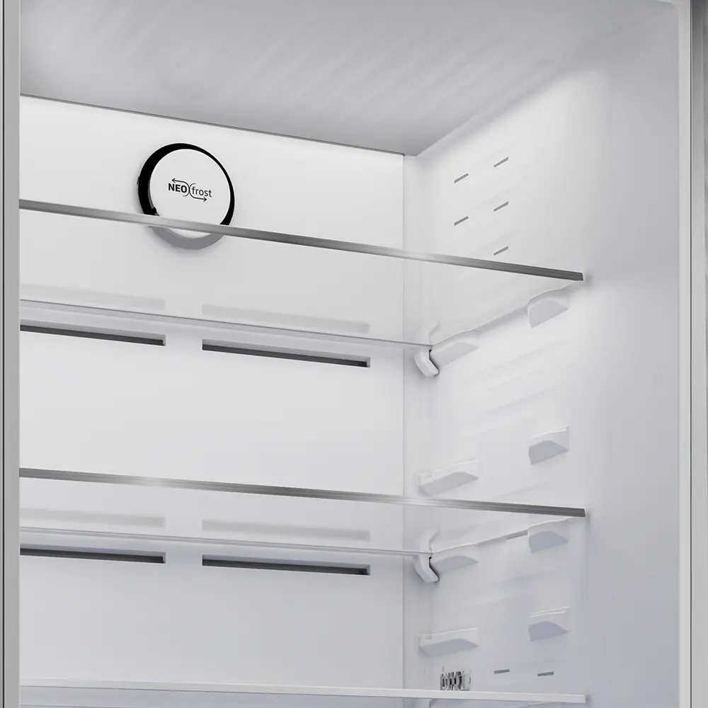 ثلاجة بيكو نوفروست، 406 لتر، 2 باب، فريزر علوي، انفرتر، لون أسود، موديل RDNE455M20XBIDEGB