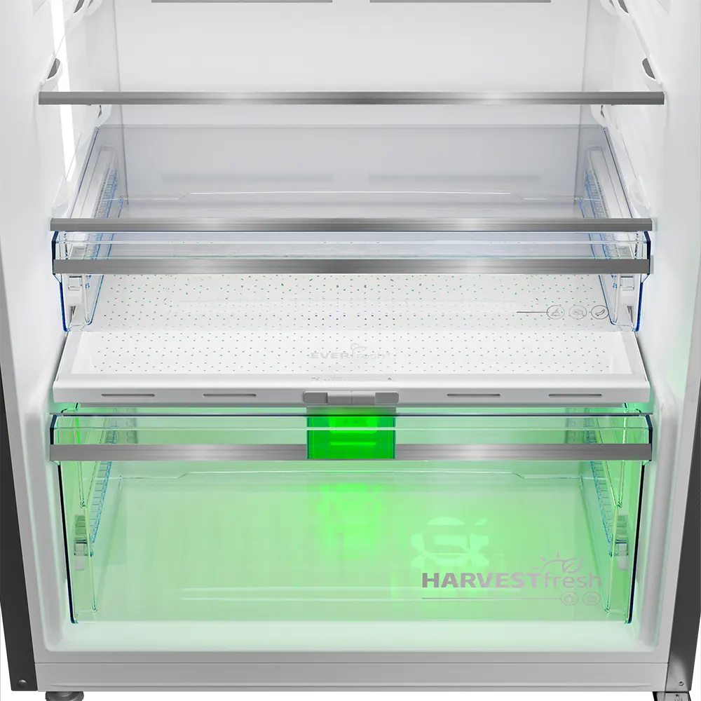 ثلاجة بيكو نوفروست، 406 لتر، 2 باب، فريزر علوي، انفرتر، لون أسود، موديل RDNE455M20XBIDEGB