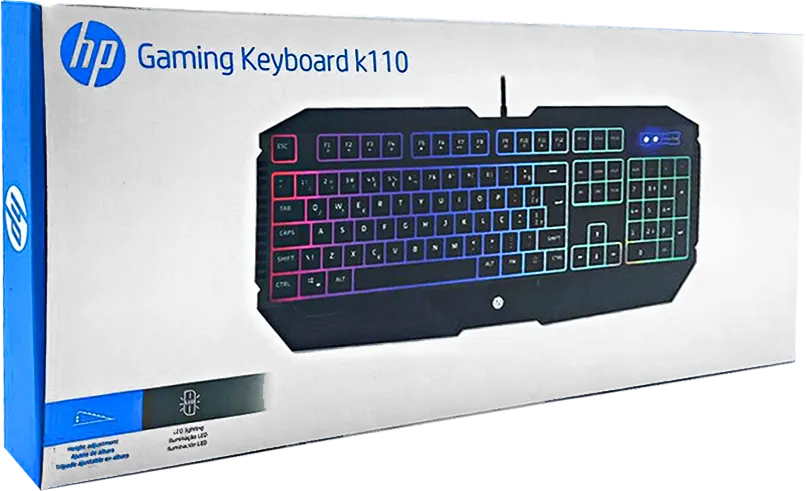 Wired Gaming Keyboard HP, USB,  104 keys, RGB, Black, K110