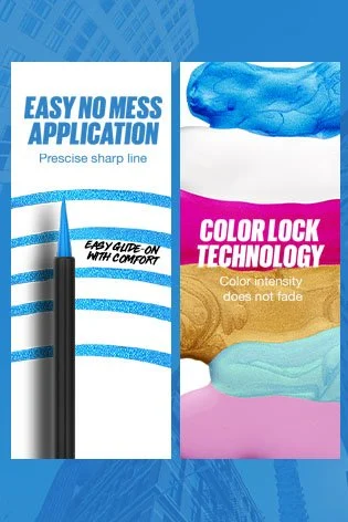 Maybelline Tattoo Liner Play 48H Colored Liquid Eyeliner Dip In Blue, Switch