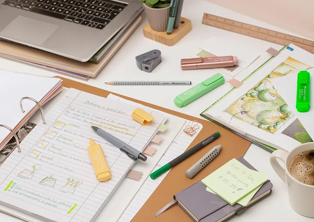 Faber-Castell Transparent Fluorescent Pen Set, 4 Pens, Multiple Colors