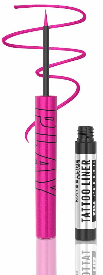 Maybelline Tattoo Liner Play 48H Colored Liquid Eyeliner Dip In Pink, Punch