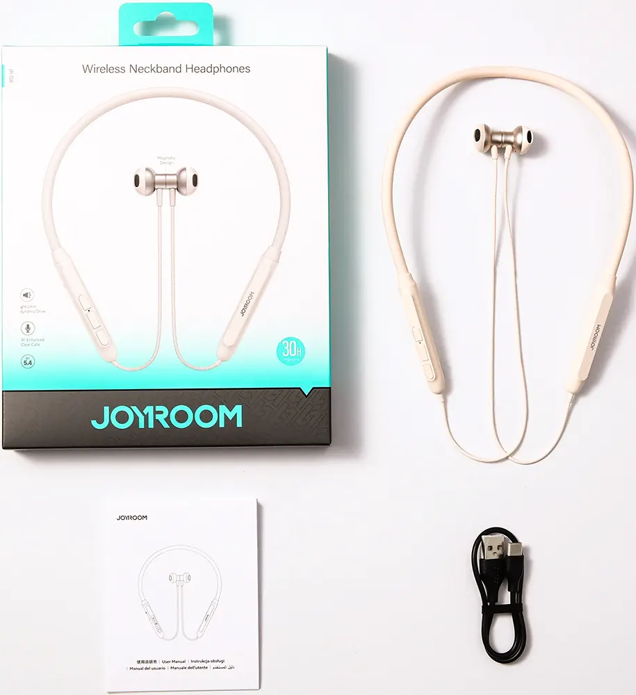 سماعة أذن لاسلكية نك باند جوي رووم ، بلوتوث 5.4 ، مقاومة للماء ، أبيض كريمي ، JR-D8