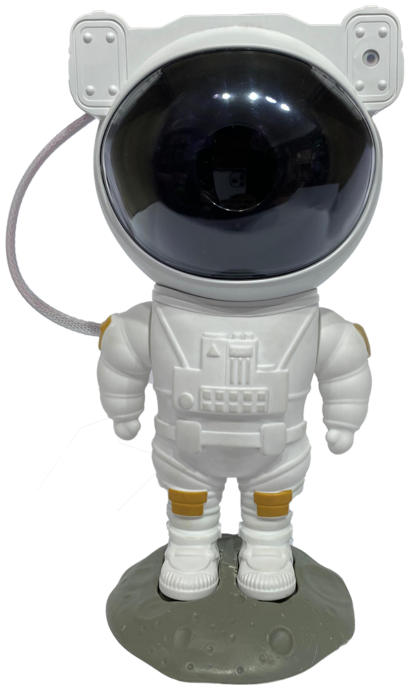 اباجورة بتصميم رائد فضاء ونجوم ومجرة لغرفة الأطفال ، ريموت كنترول ، منفذ يو اس بي ، أبيض