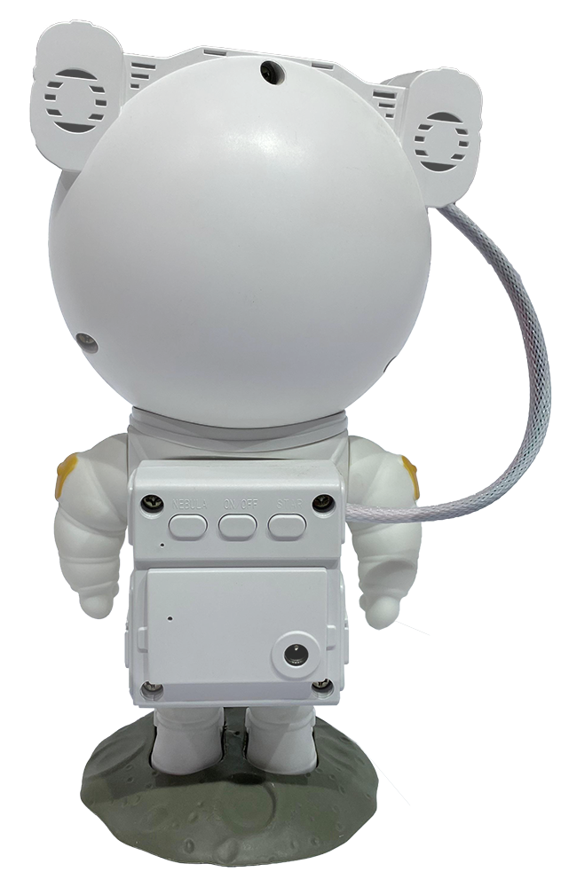 اباجورة بتصميم رائد فضاء ونجوم ومجرة لغرفة الأطفال ، ريموت كنترول ، منفذ يو اس بي ، أبيض