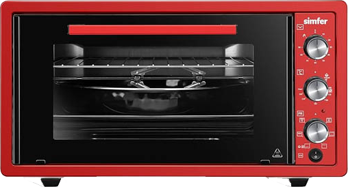 فرن كهرباء سيمفر 45 لتر ، 1400 وات ، زجاج دبل شواية مزدوجة ، مروحة تبريد ، احمر ، 1215138